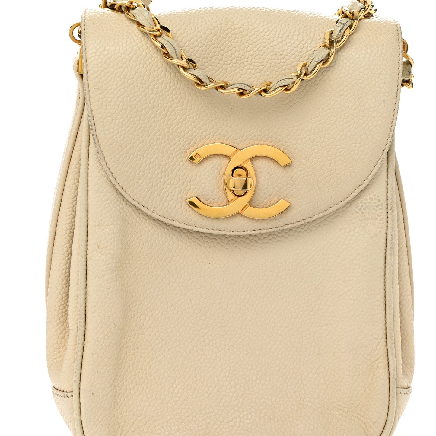 Caviar Vertical Chain Crossbody Ivory