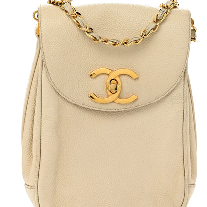 Chanel Caviar Vertical Chain Crossbody Ivory 8 of 13