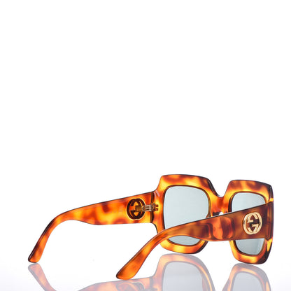 Gucci Acetate Square Frame Sunglasses GG0053S Havana 4 of 8