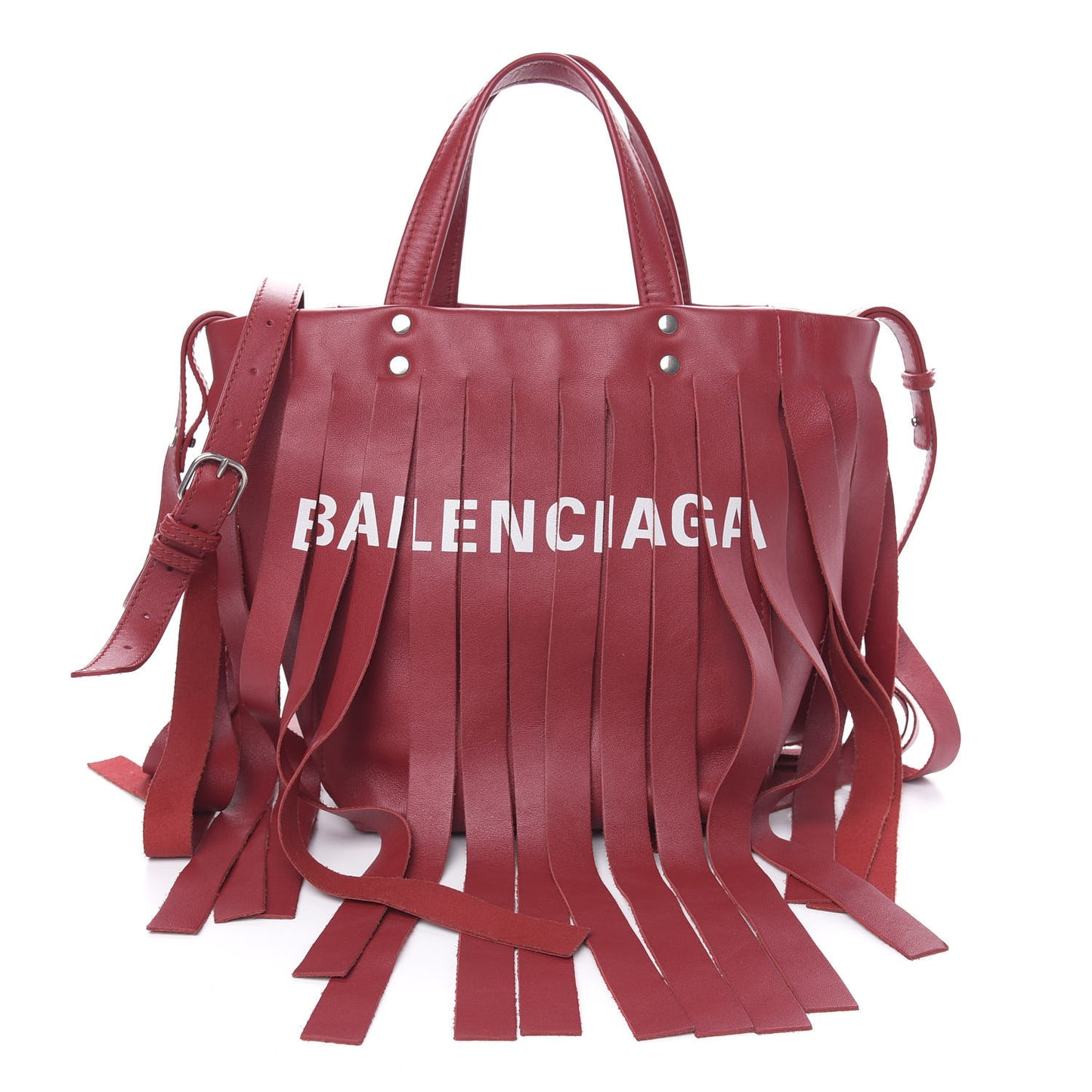 Calfskin XS Fringe Laundry Cabas Red