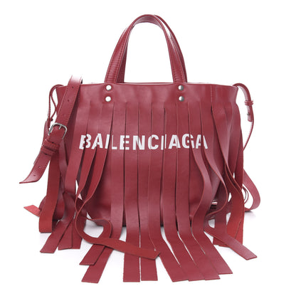 Balenciaga Calfskin XS Fringe Laundry Cabas Red 1 of 12