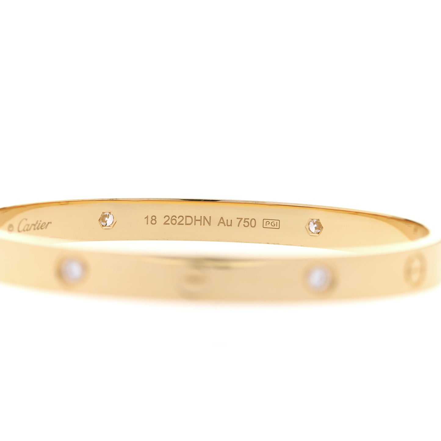 18K Yellow Gold 4 Diamond LOVE Bracelet 18
