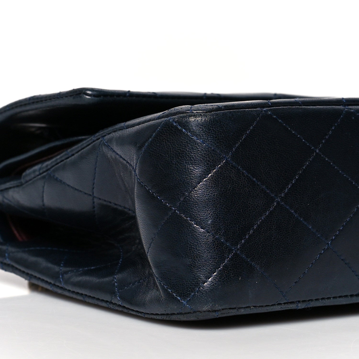 Chanel Lambskin Quilted Medium Double Flap Navy 9 of 10