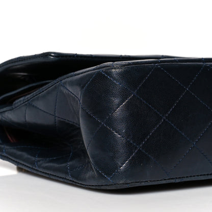 Chanel Lambskin Quilted Medium Double Flap Navy 9 of 10