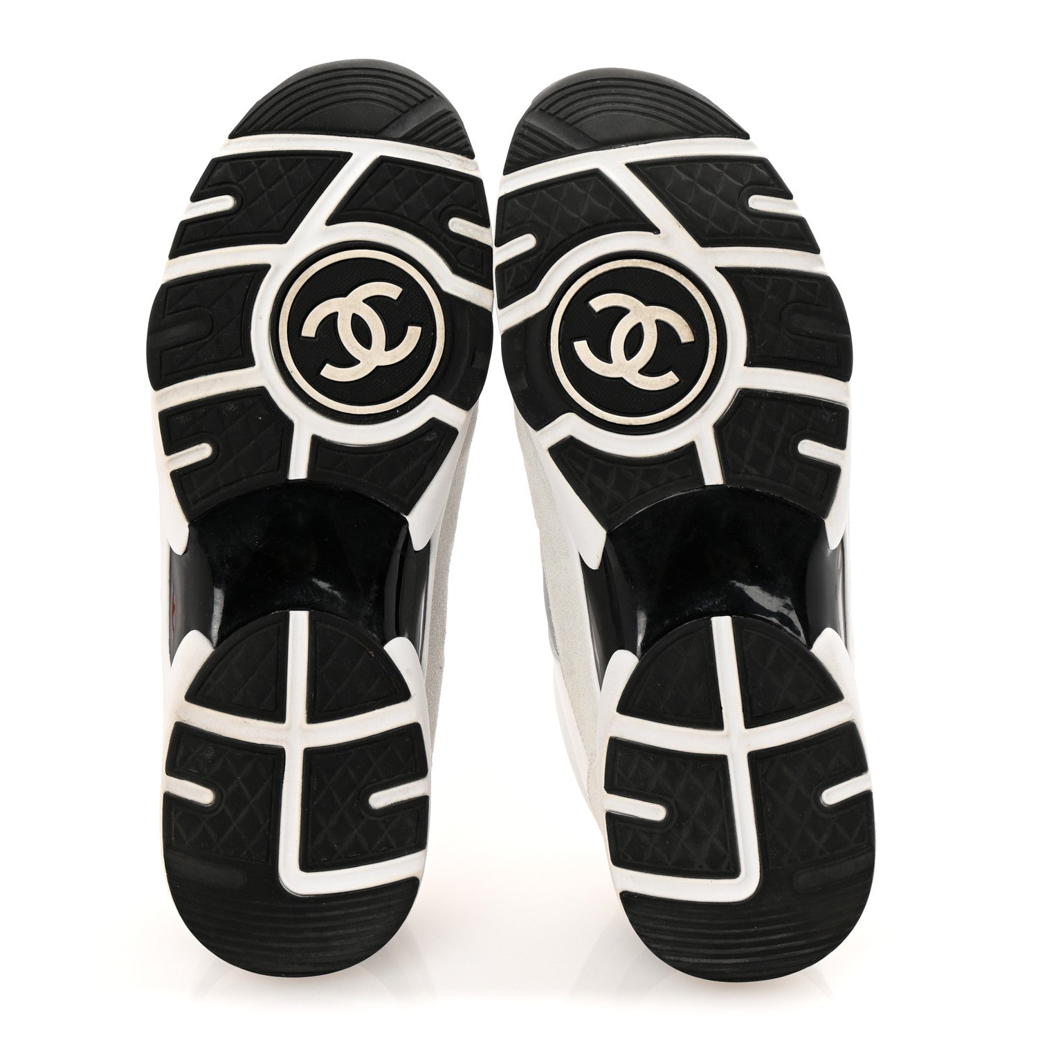 Chanel Calfskin Fabric Sneakers 41 White Silver Fluo Pink 6 of 9