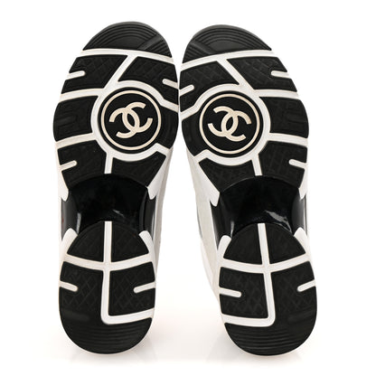 Chanel Calfskin Fabric Sneakers 41 White Silver Fluo Pink 6 of 9