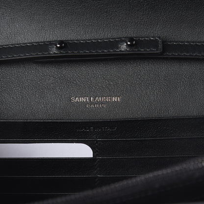 Saint Laurent Grain De Poudre Monogram Chain Wallet Black Confetti 5 of 7