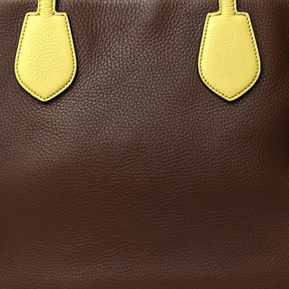 Gucci Cellarius Calfskin Bi-Color Ramble Layered Tote Nut Brown Mimosa Flower 8 of 10