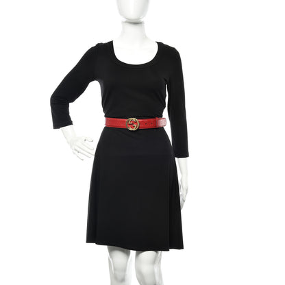 Gucci Guccissima Signature Interlocking G 37mm Belt 90 36 Hibiscus Red 2 of 9