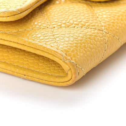 Chanel Caviar Quilted Flap Card Holder Yellow 5 of 11