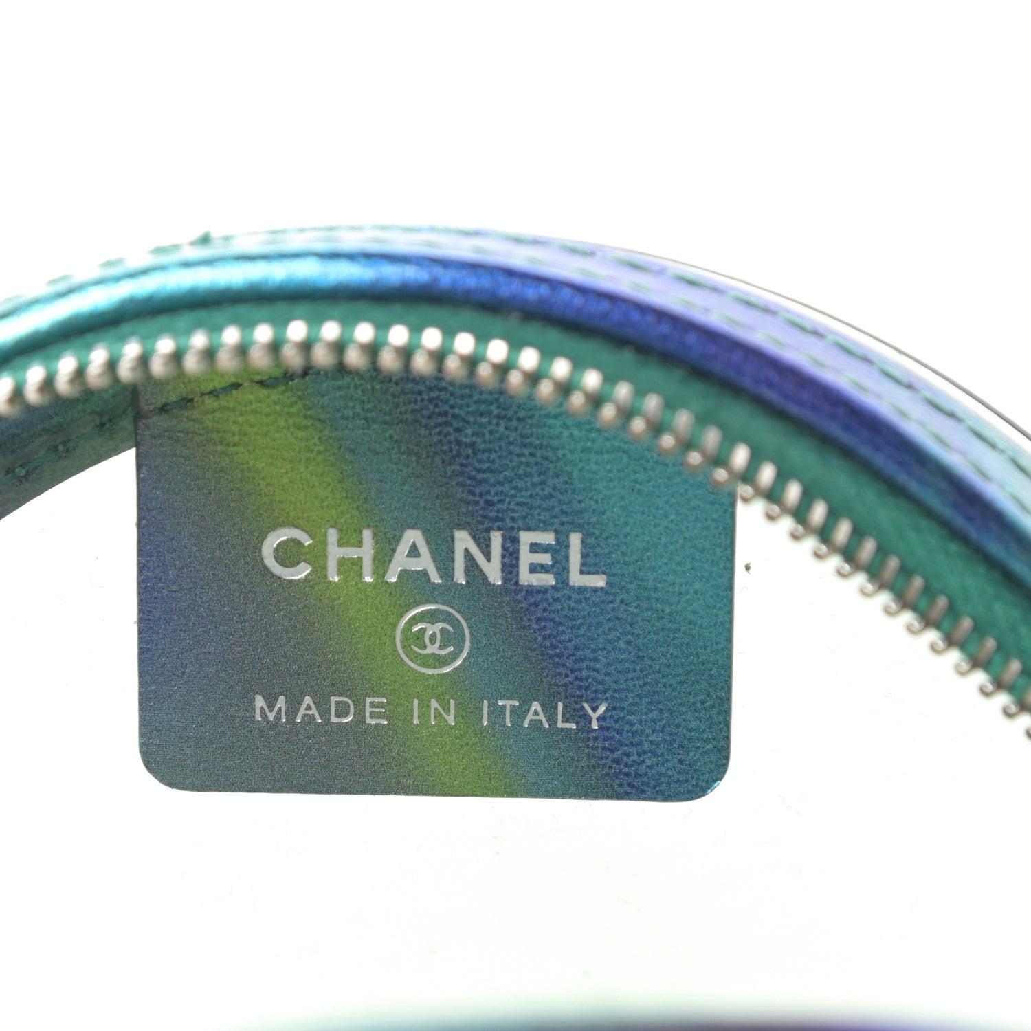 Chanel PVC Calfskin Lambskin Quilted Round Filigree Clutch With Chain Green 6 of 11