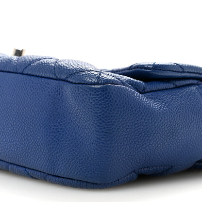 Chanel Caviar Quilted Medium Easy Flap Blue 10 of 12