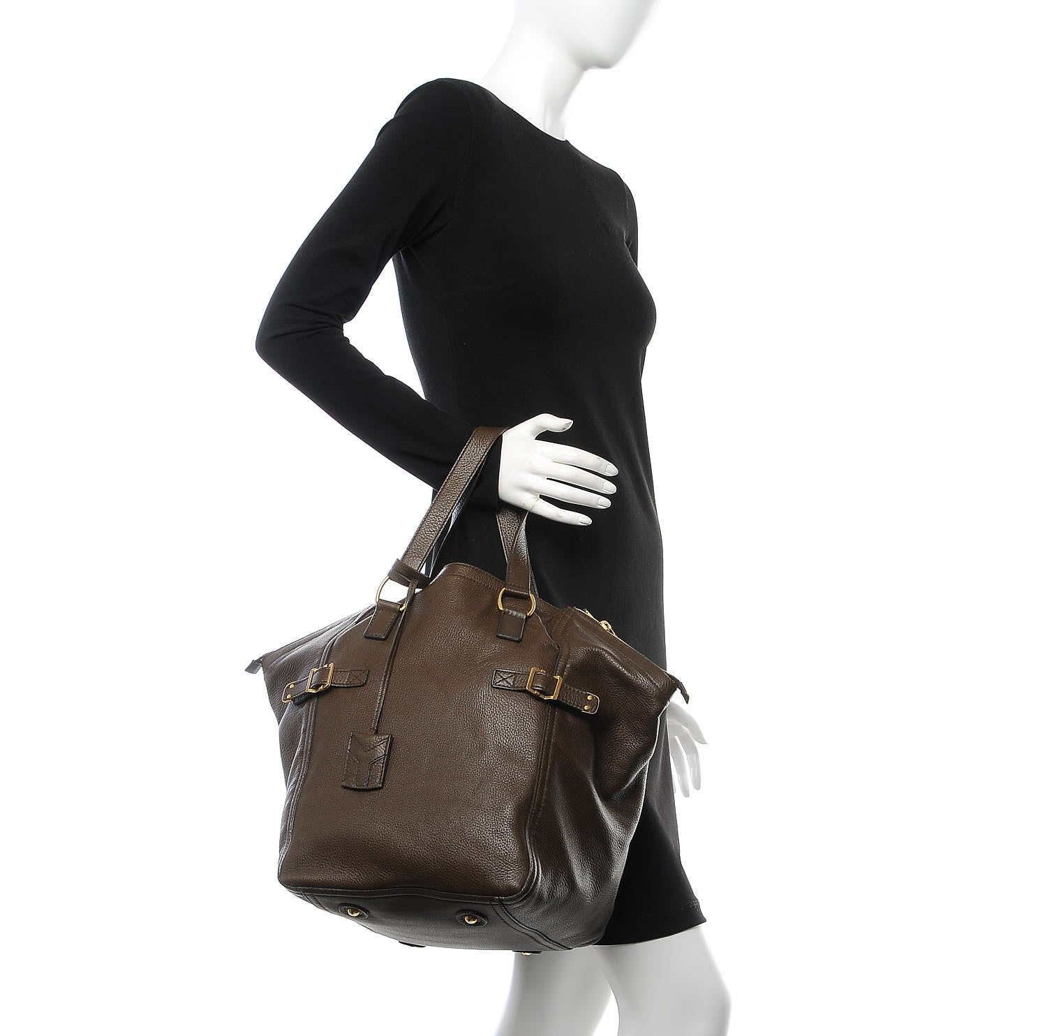 Saint Laurent Calfskin Medium Downtown Olive 2 of 7
