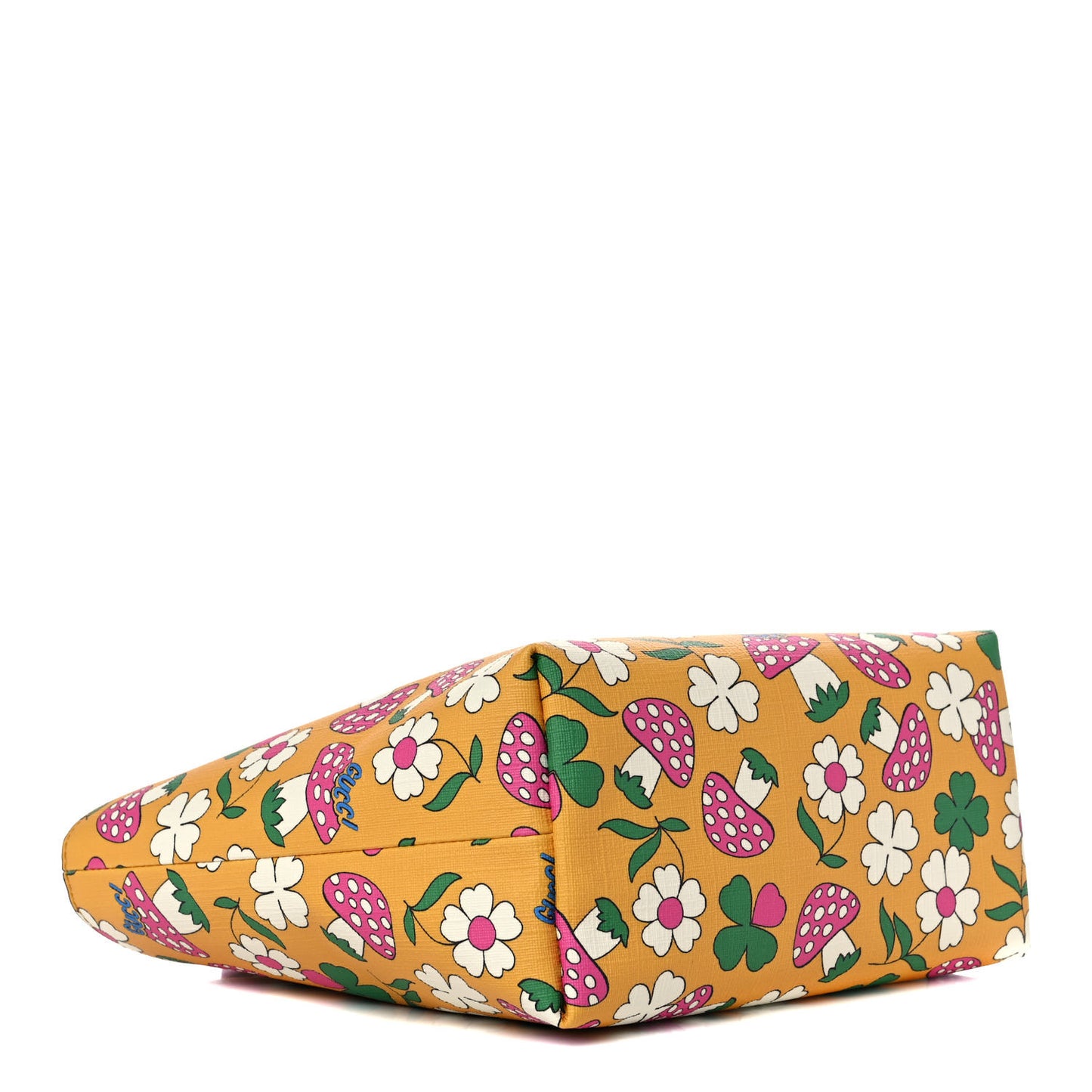 Canvas Childrens Flower Mushroom Print Tote Pink Yellow