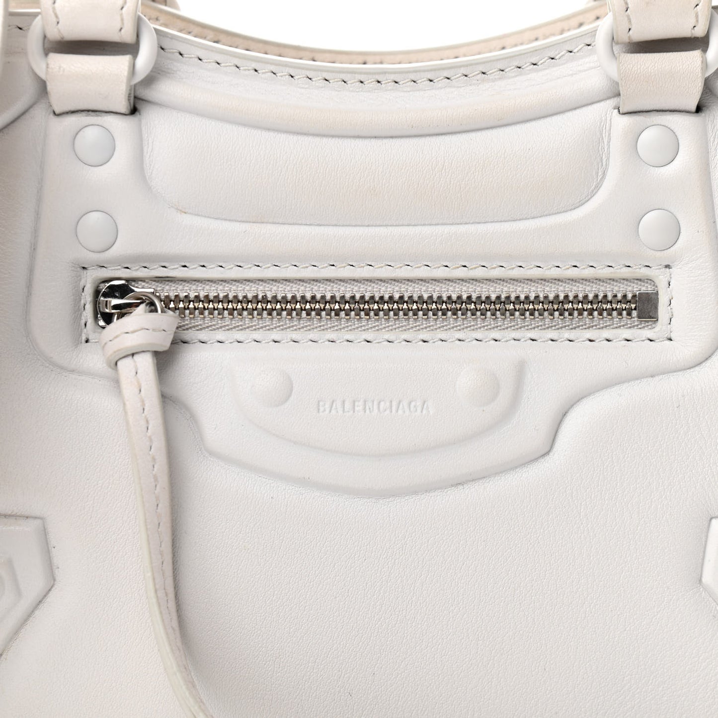 Cake Calfskin Tonal Hardware Mini Neo Classic City White