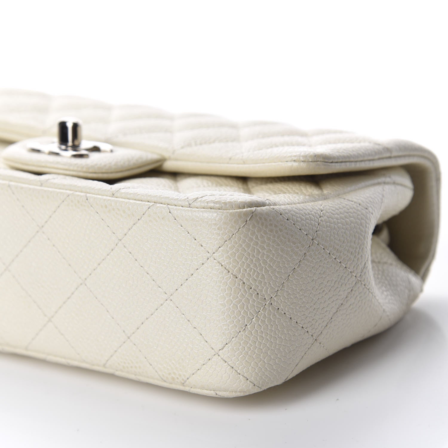 Chanel Caviar Quilted Mini Rectangular Flap White 7 of 12