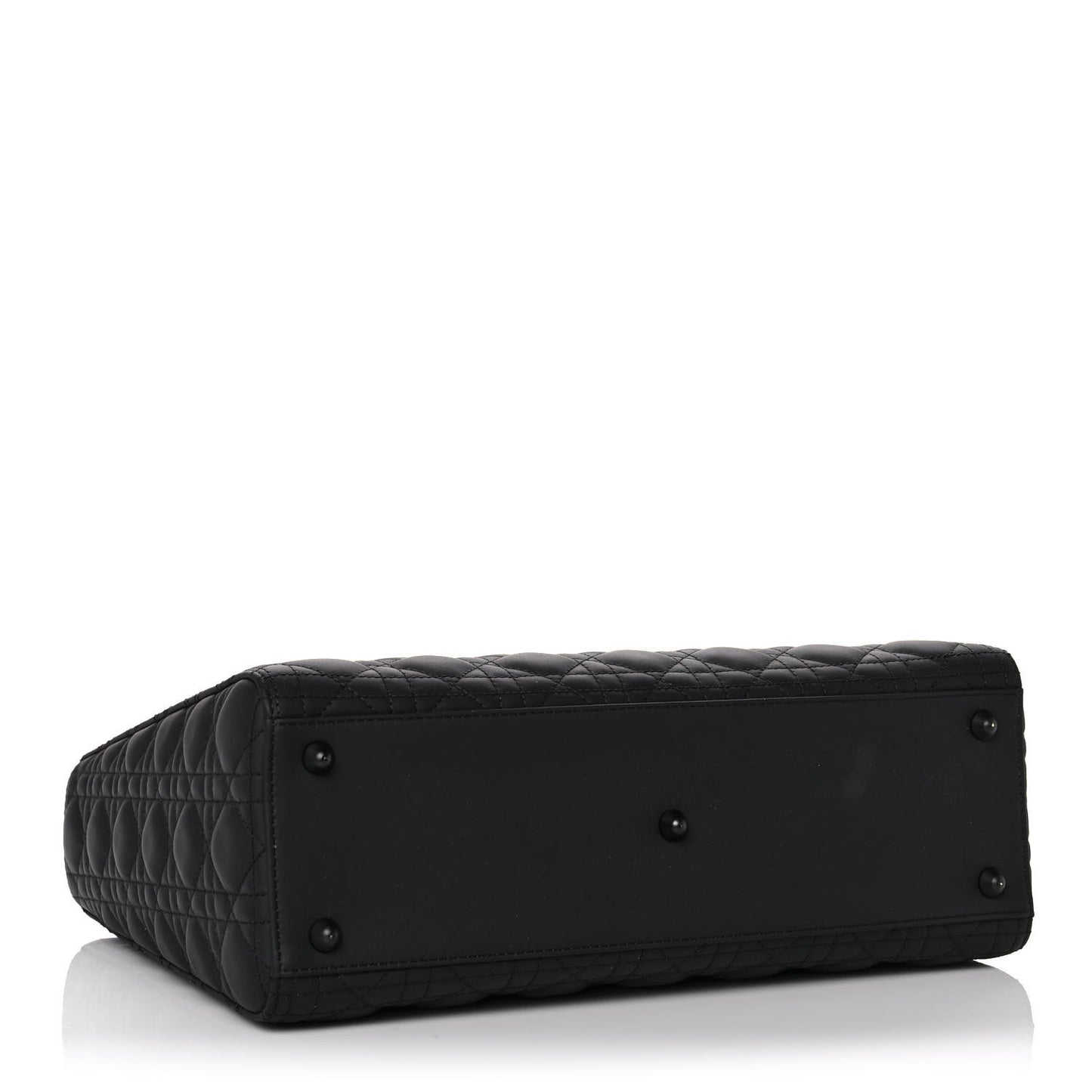 Ultra Matte Calfskin Cannage Large Lady Dior Black