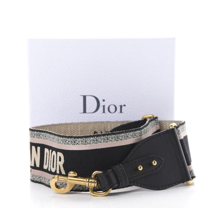 Christian Dior Canvas Embroidered Shoulder Strap Rose Multicolor 6 of 6