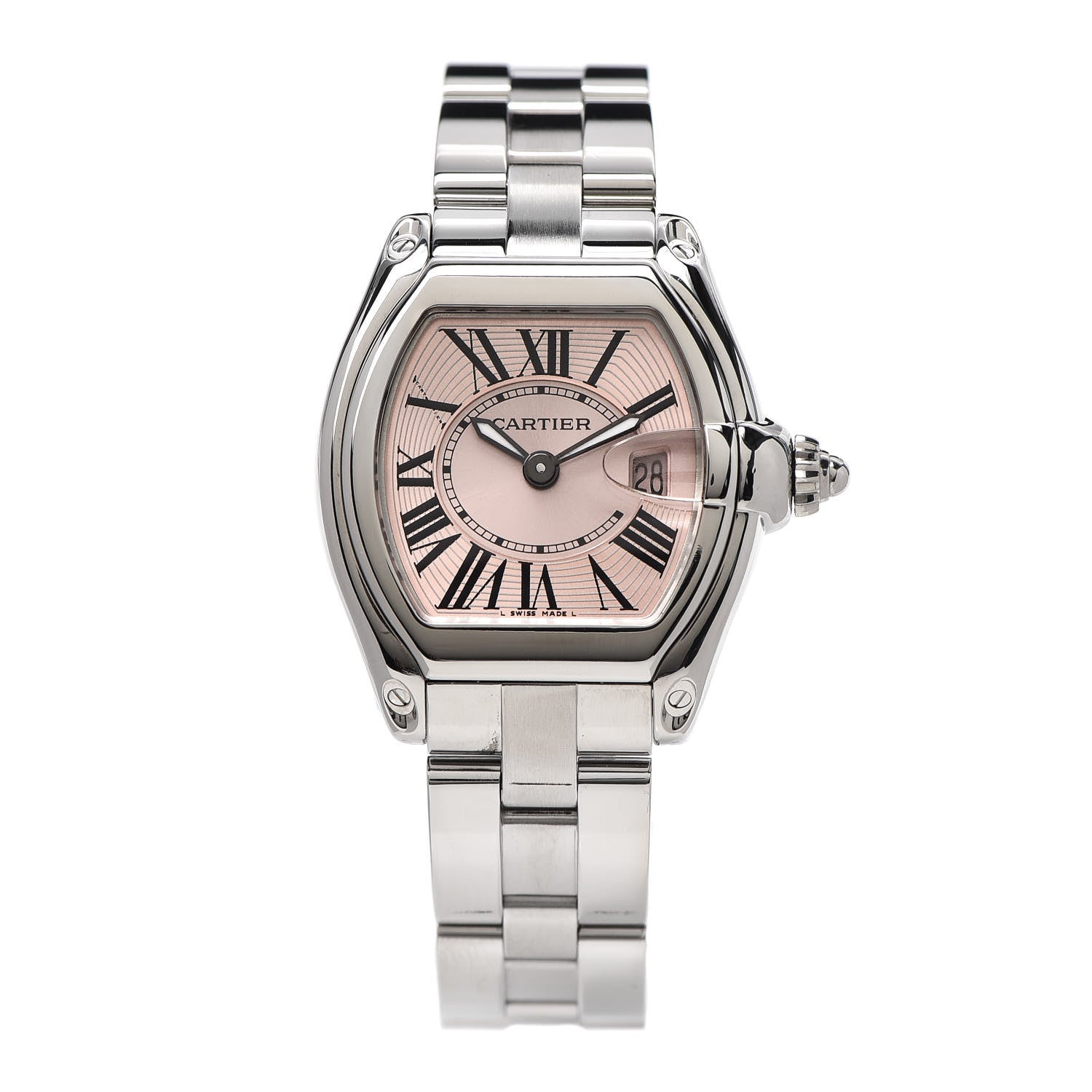 Cartier Stainless Steel 31mm Roadster Quartz Watch Pink 1 of 5