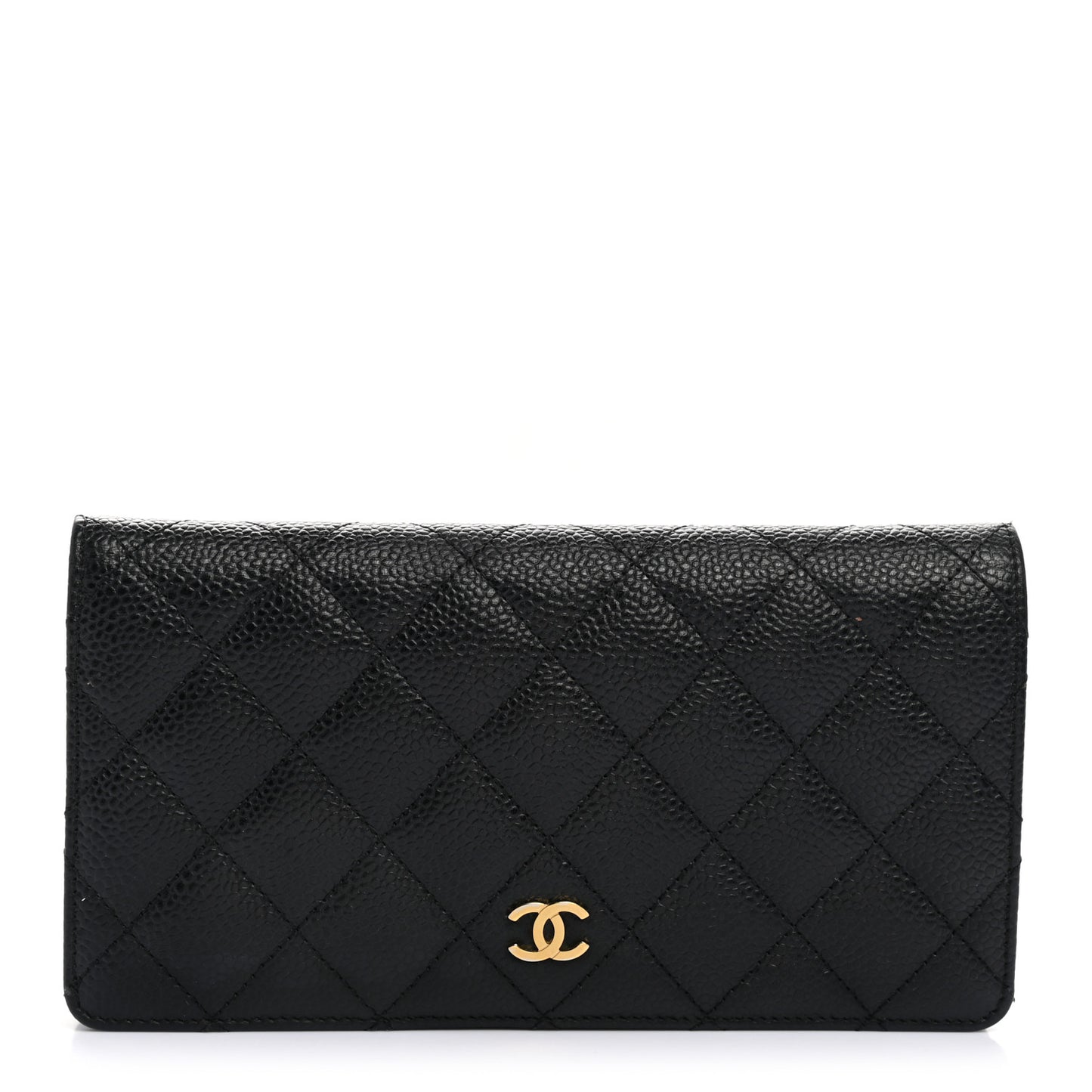 Caviar Quilted Yen Wallet Black