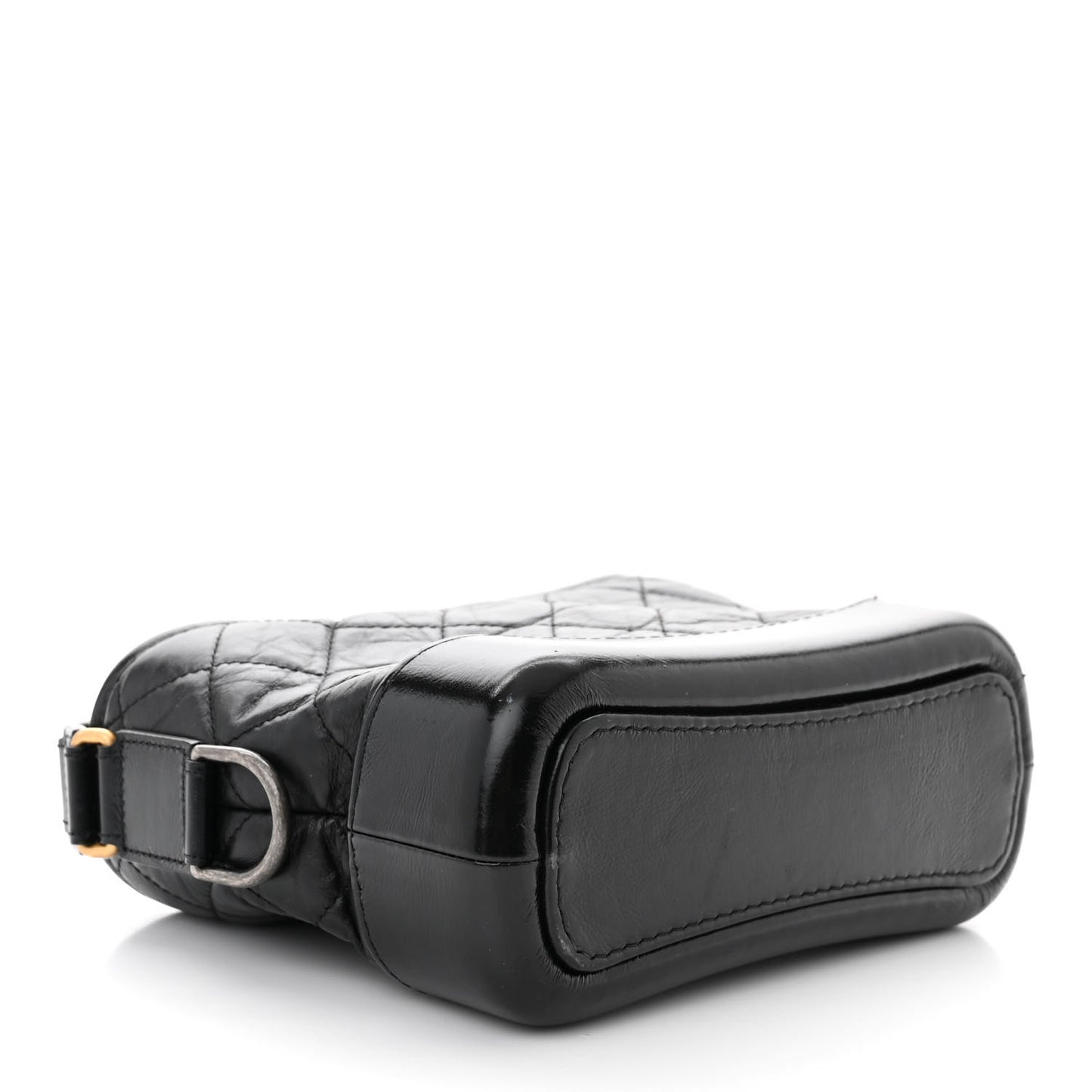 Aged Calfskin Quilted Small Gabrielle Hobo Black