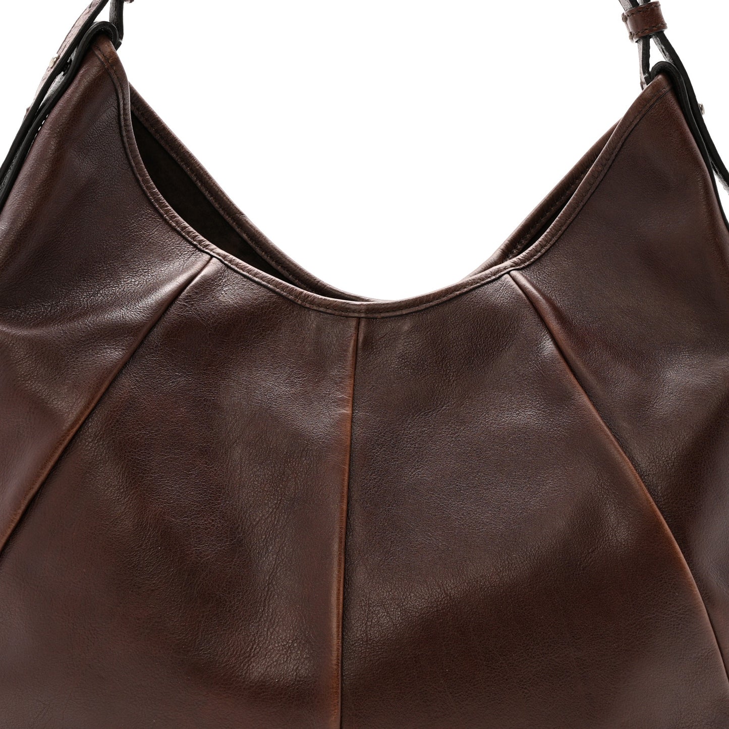 Buffalo Leather Medium Mombasa Horn Bag Brown