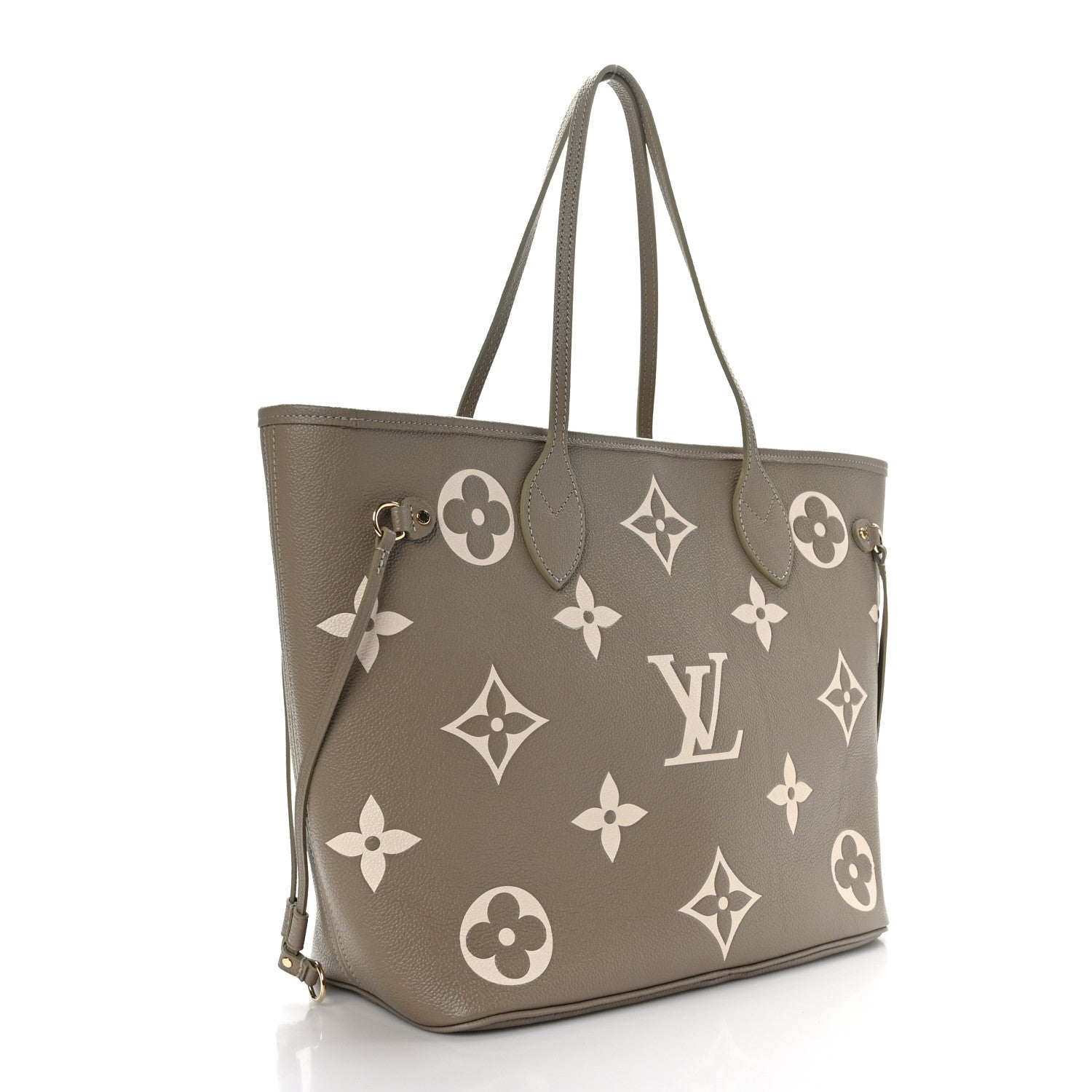 Louis Vuitton Empreinte Monogram Giant Neverfull MM Khaki Cream 2 of 9