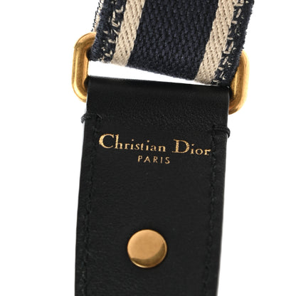 Christian Dior Canvas Embroidered Shoulder Strap Blue 3 of 4