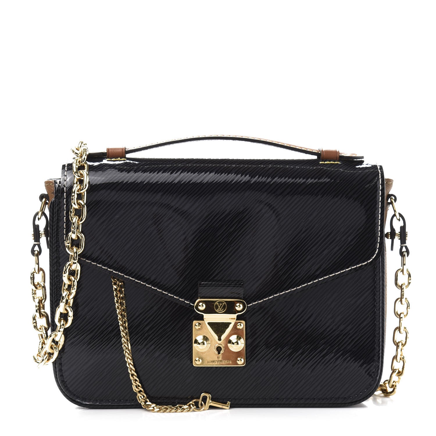 Louis Vuitton Shiny Epi Reverse Monogram Pochette Metis Mini Marine 3 of 14