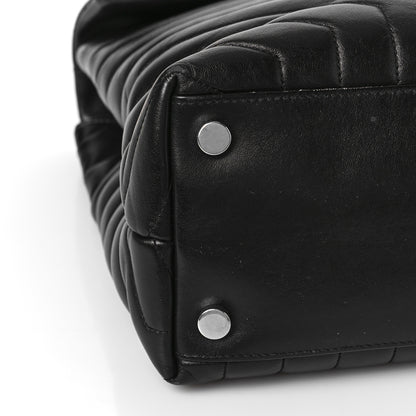 Saint Laurent Calfskin Y Quilted Monogram Large Loulou Chain Satchel Black 7 of 9