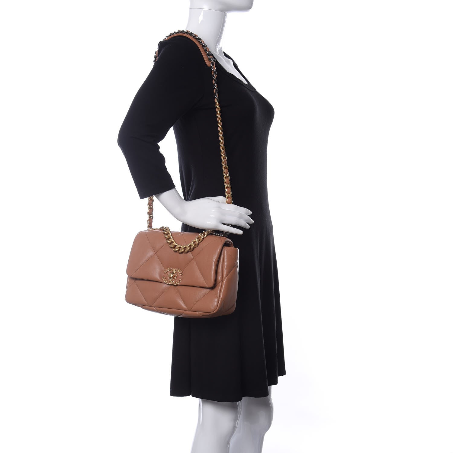 Chanel Lambskin Quilted Medium Chanel 19 Flap Brown 2 of 11