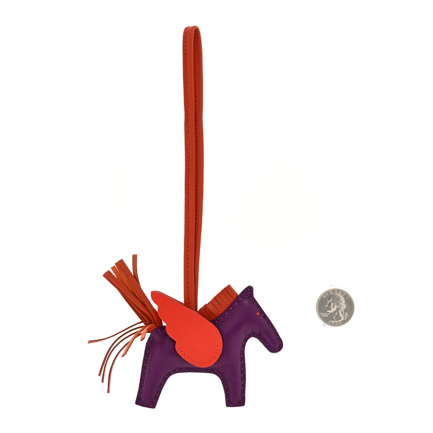 Milo Lambskin Grigri Rodeo Pegase Horse Bag Charm PM Violet Cornaline Capucine