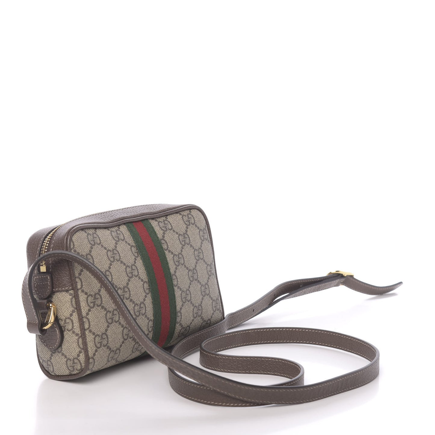 GG Supreme Monogram Web Mini Ophidia Shoulder Bag Brown
