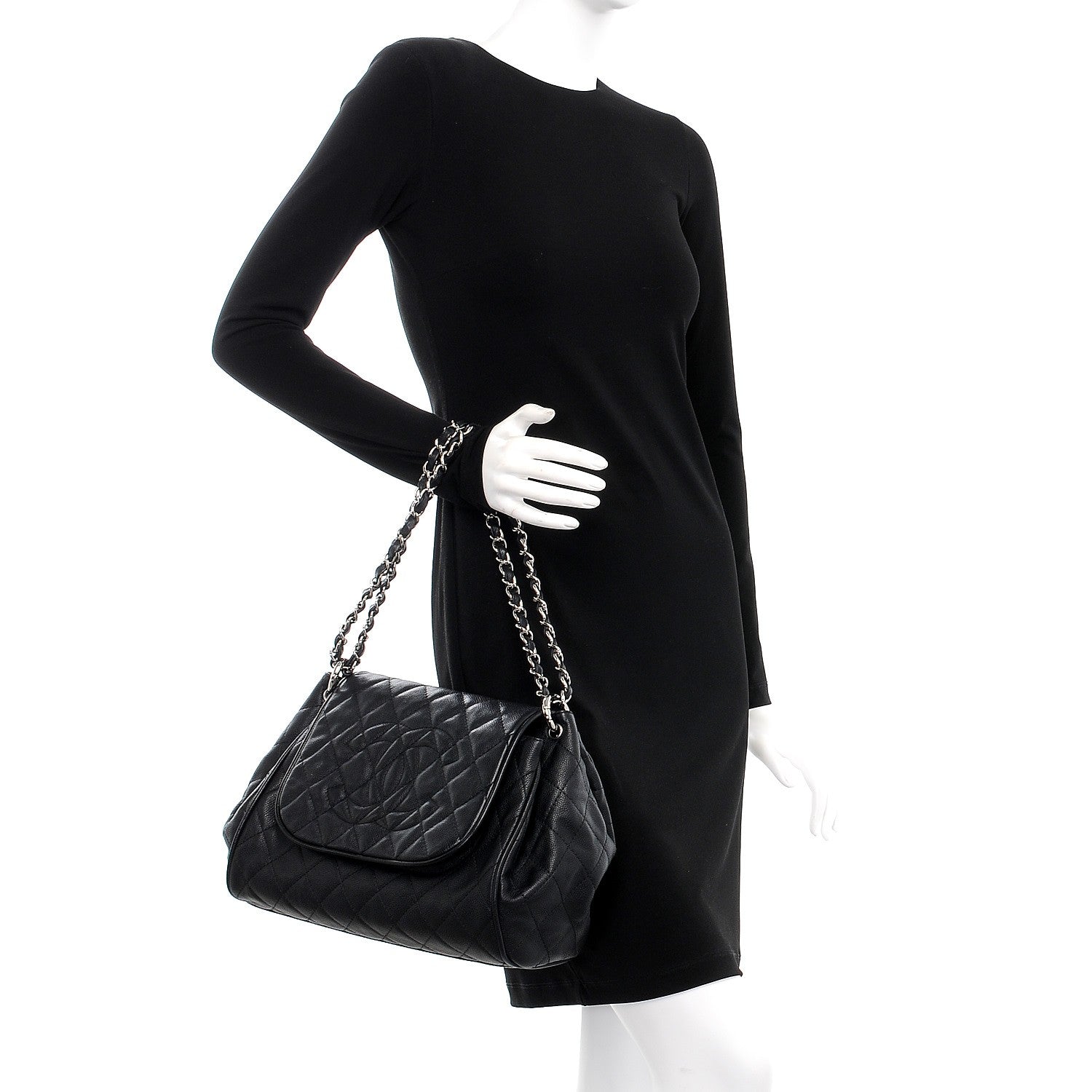 Chanel Caviar Quilted Timeless Accordion Flap Black 3 of 8