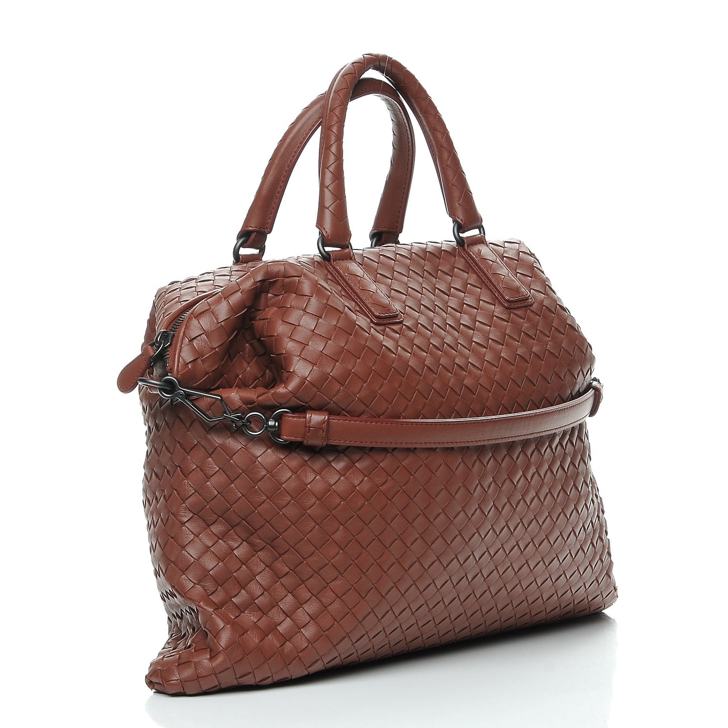 Nappa Intrecciato Medium Convertible Bag Russet