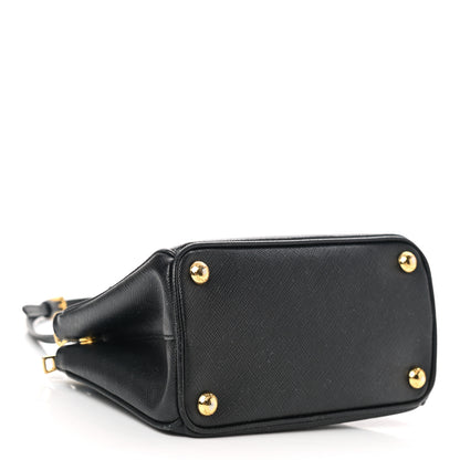Prada Saffiano Lux Micro Galleria Double Zip Tote Black 4 of 10