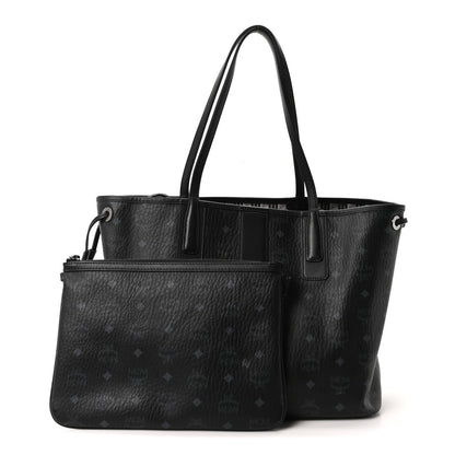 MCM Visetos Medium Liz Reversible Shopper Tote Black 3 of 10