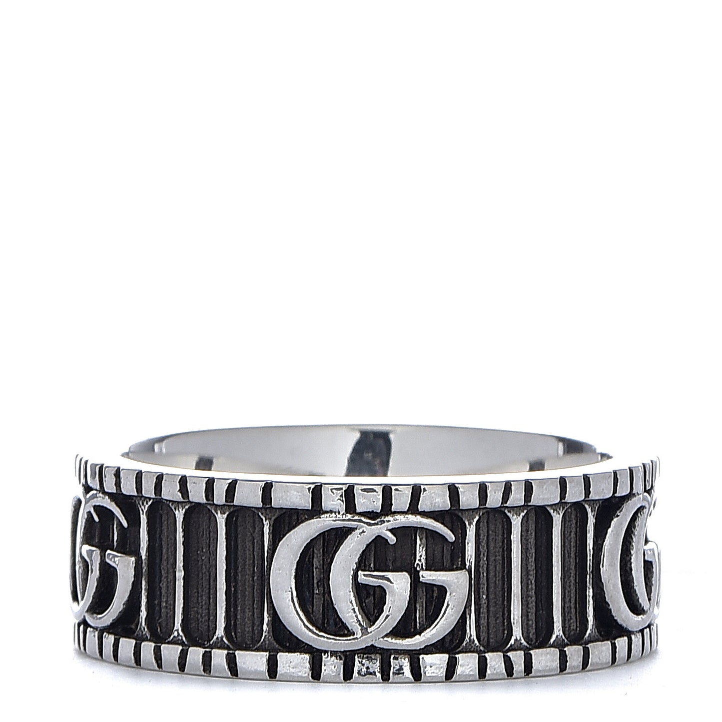 Sterling Silver Double G Band Ring 56 7.5
