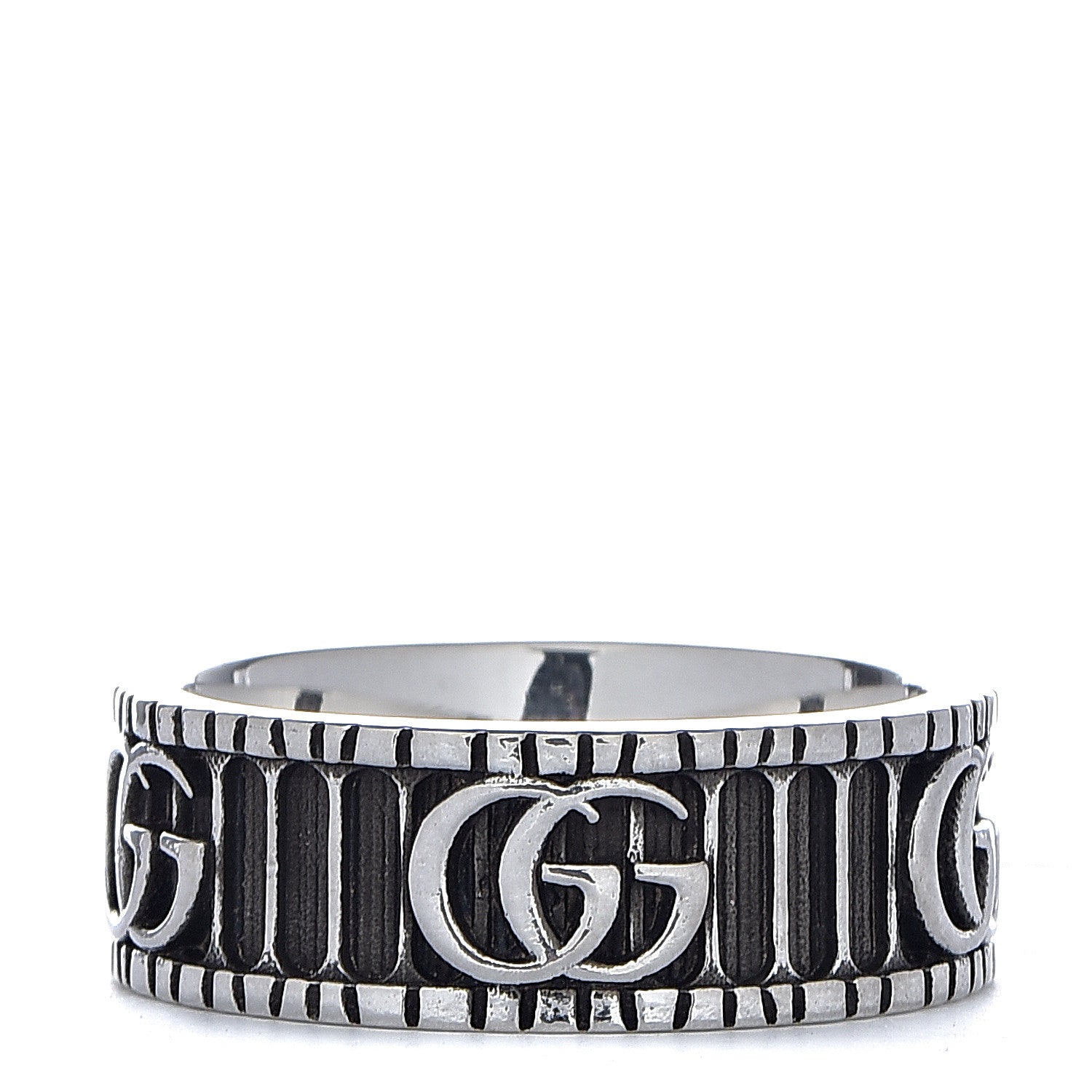 Gucci Sterling Silver Double G Band Ring 56 7.5 1 of 6