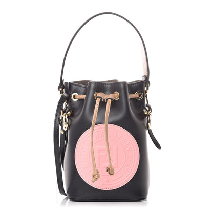 Fendi Vitello Liberty F is Fendi Stamp Patch Mini Mon Tresor Bucket Bag Blue Notte Cuoio Flamingo 1 of 10