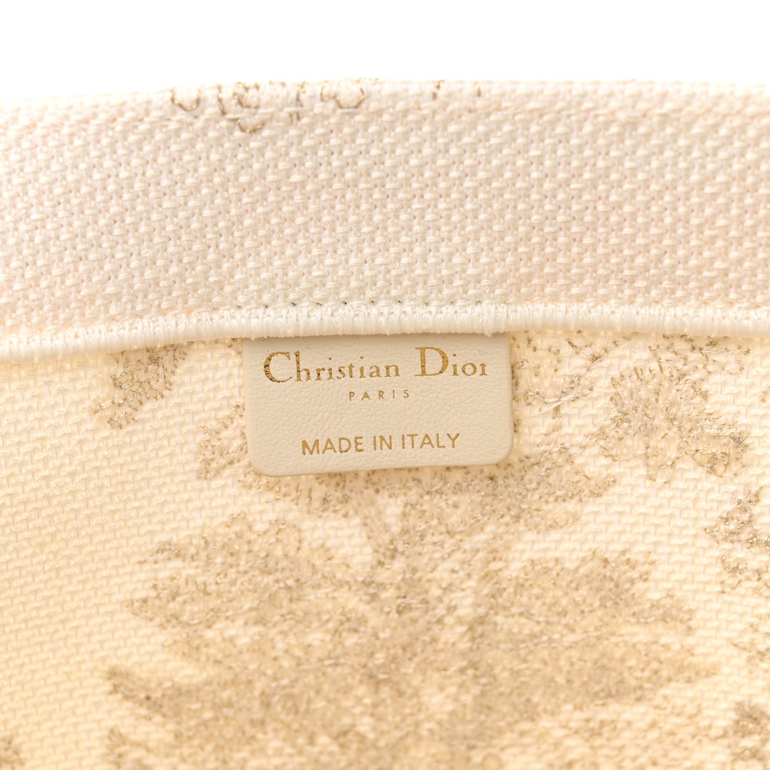 Christian Dior Canvas Embroidered Large Around The World Book Tote Gold 6 of 11
