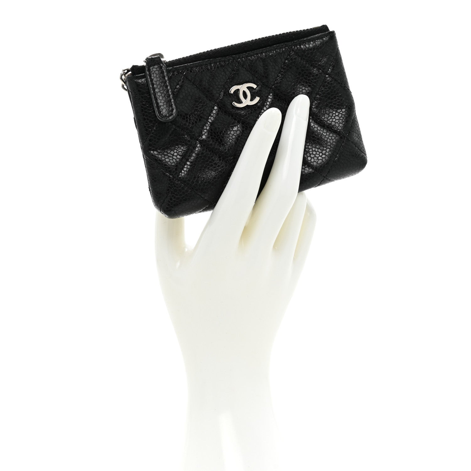 Chanel Calfskin Quilted Key Holder Case Black 2 of 12