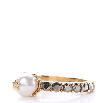 Christian Dior Pearl Crystal Ring S Gold 2 of 5