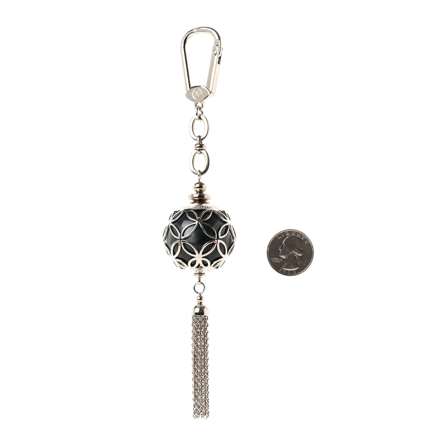 Ice Ball Key Holder Charm Silver
