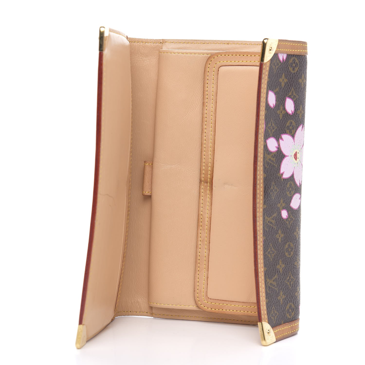 Louis Vuitton Monogram Cherry Blossom Porte Tresor International Wallet Brown 5 of 15