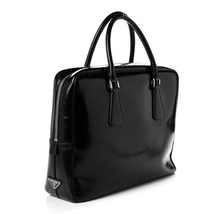 Prada Spazzolato Large Zip Around Briefcase Black 3 of 10