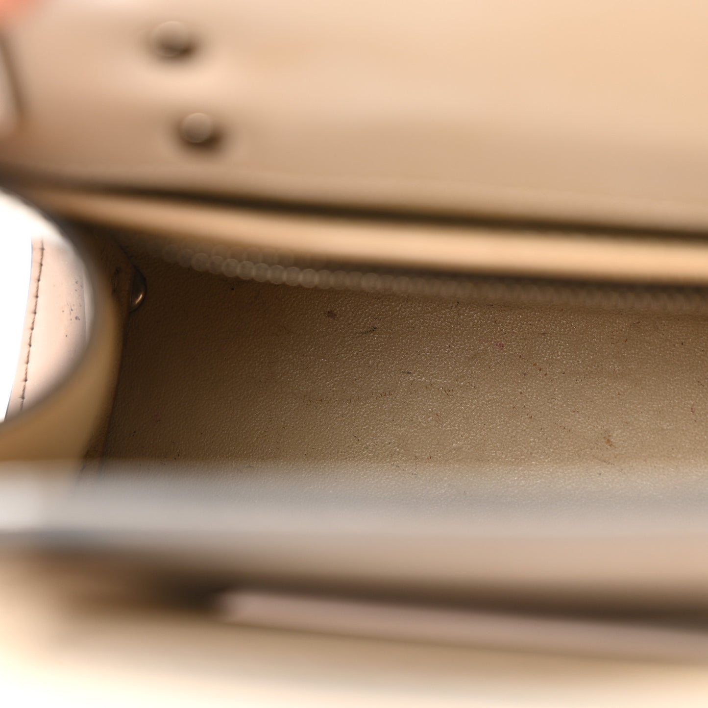 Smooth Calfskin Bi-Color Mini Horizon Satchel Linen Off-White
