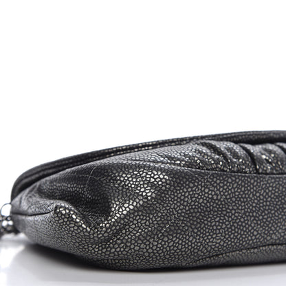 Chanel Metallic Caviar Half Moon Wallet On Chain WOC Dark Silver 6 of 11