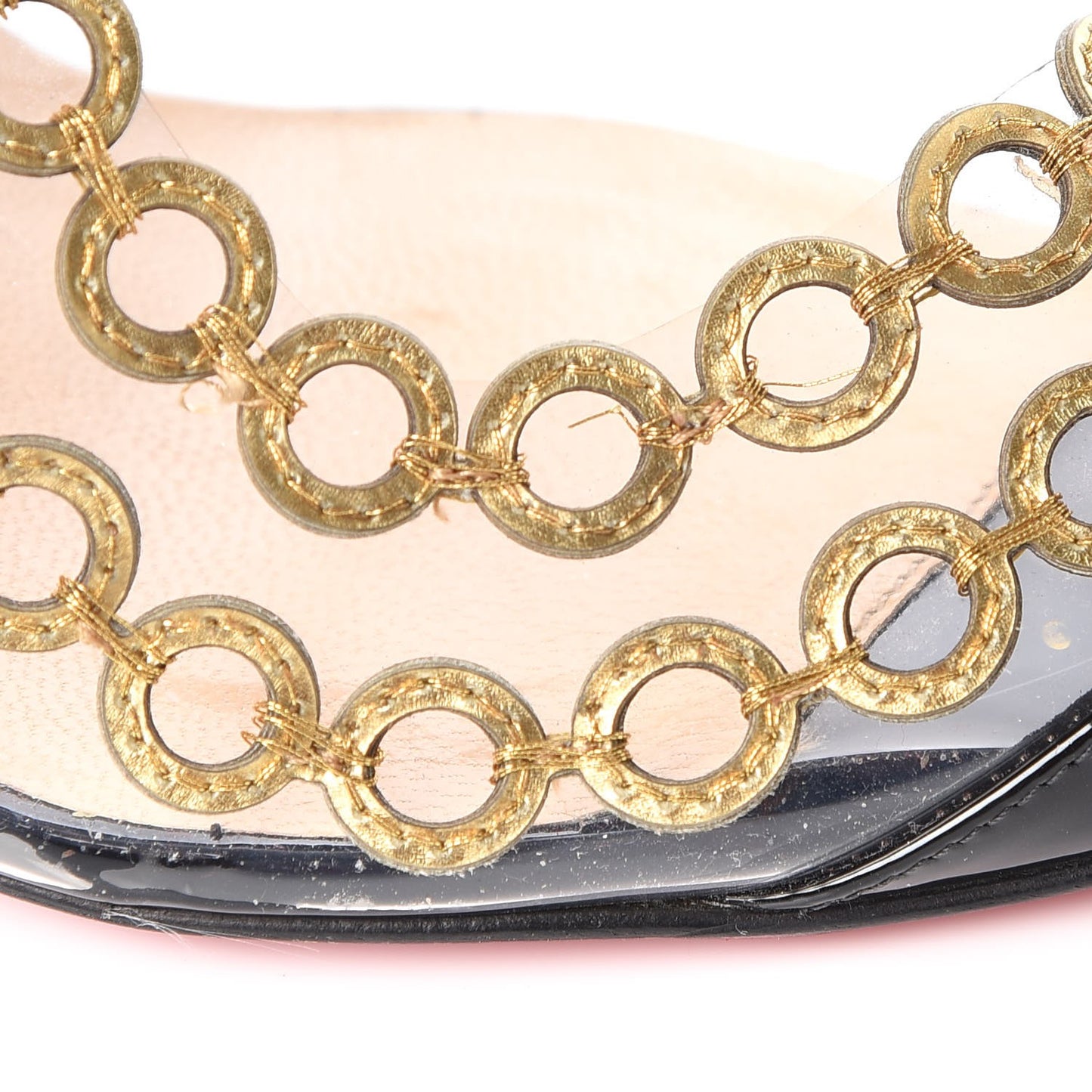 Patent PVC Malaika Half Dorsay 120 Pumps 37.5 Black Gold