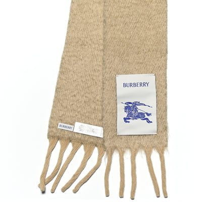 Burberry Wool Mohair Fringe Scarf Beige 2 of 3
